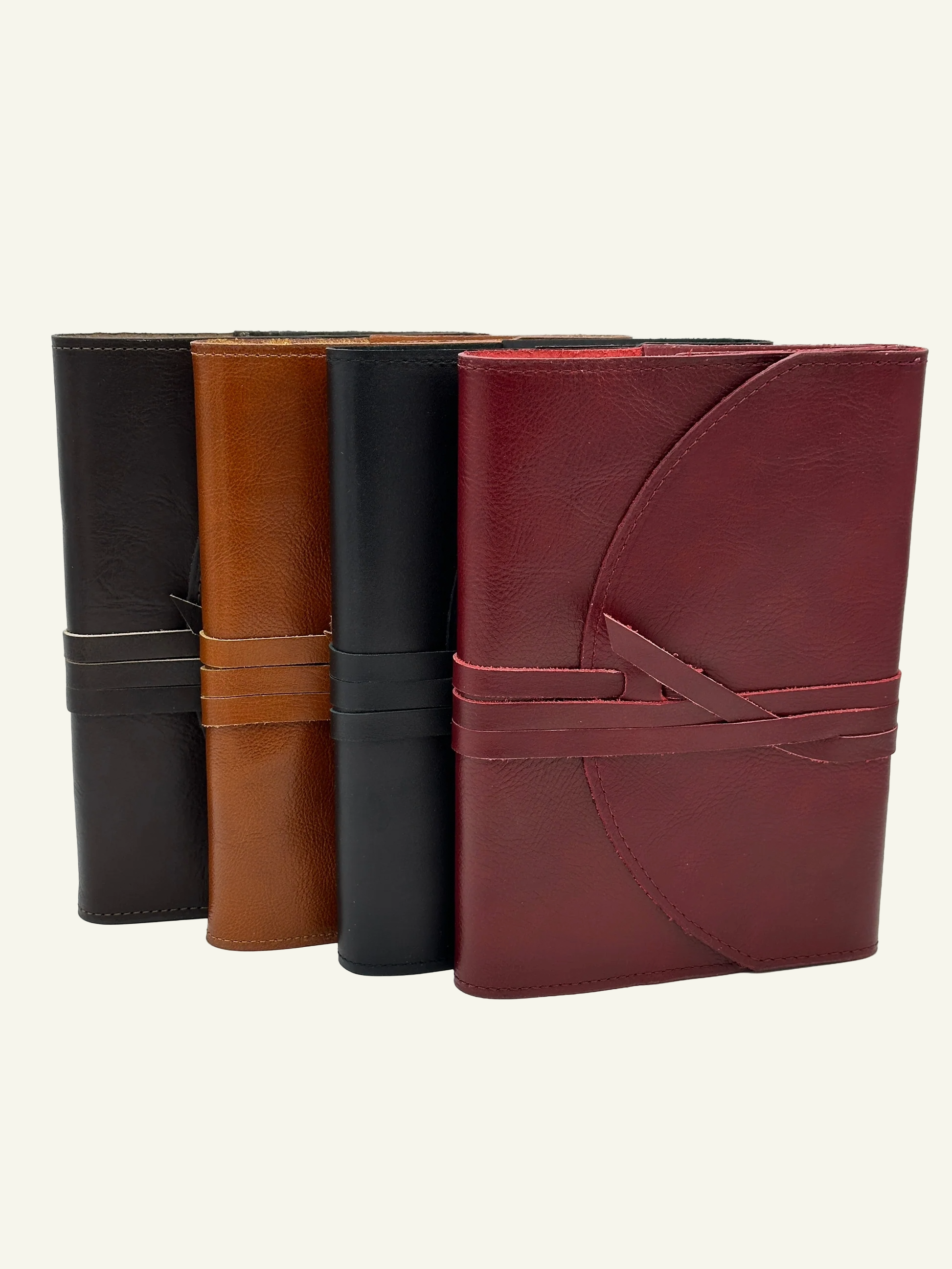 Refillable Leather Wrap Journals in 4 color options