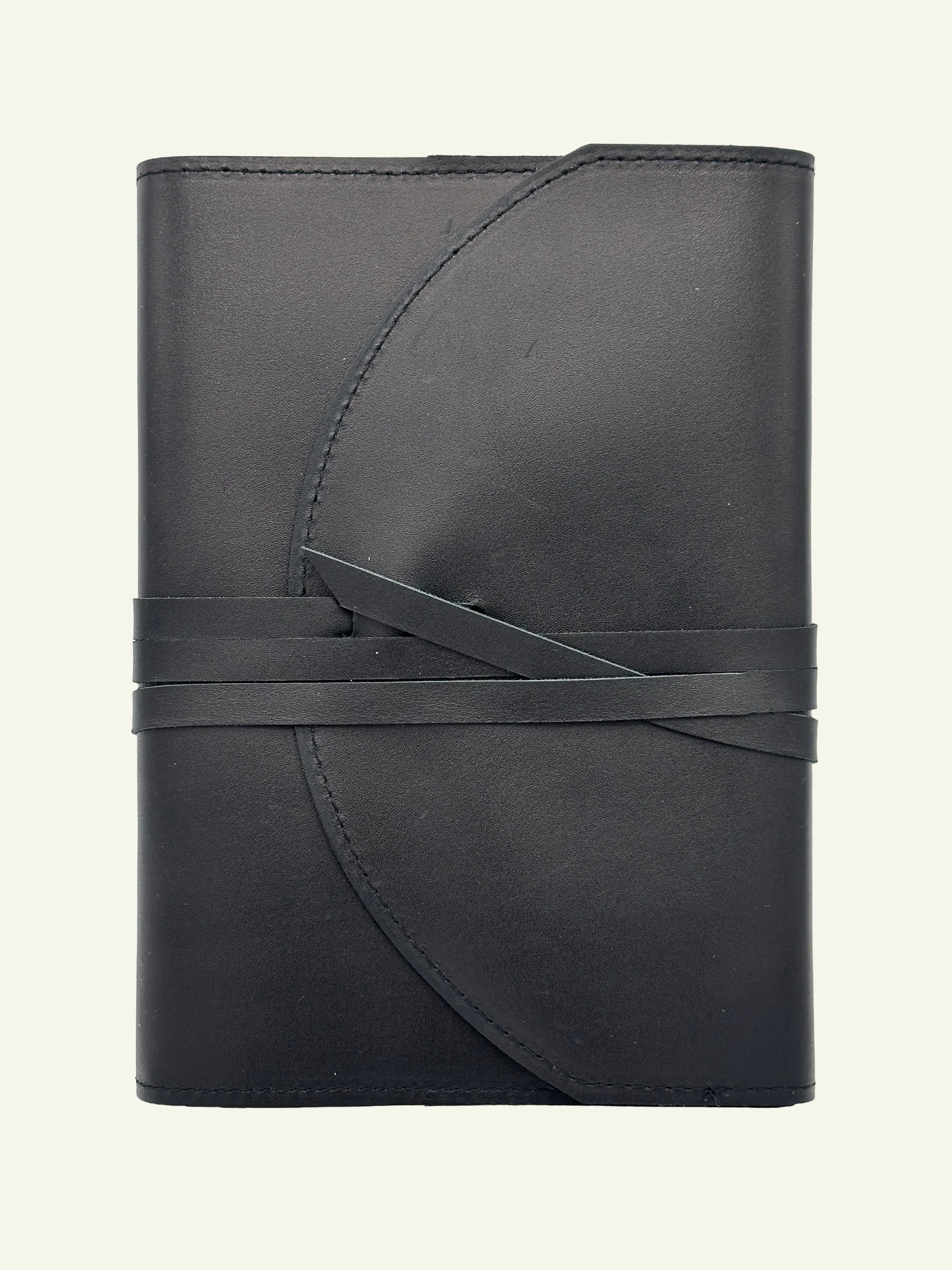 Refillable Leather Wrap Journal in Black