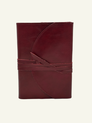 Refillable Leather Wrap Journal in Bordeaux