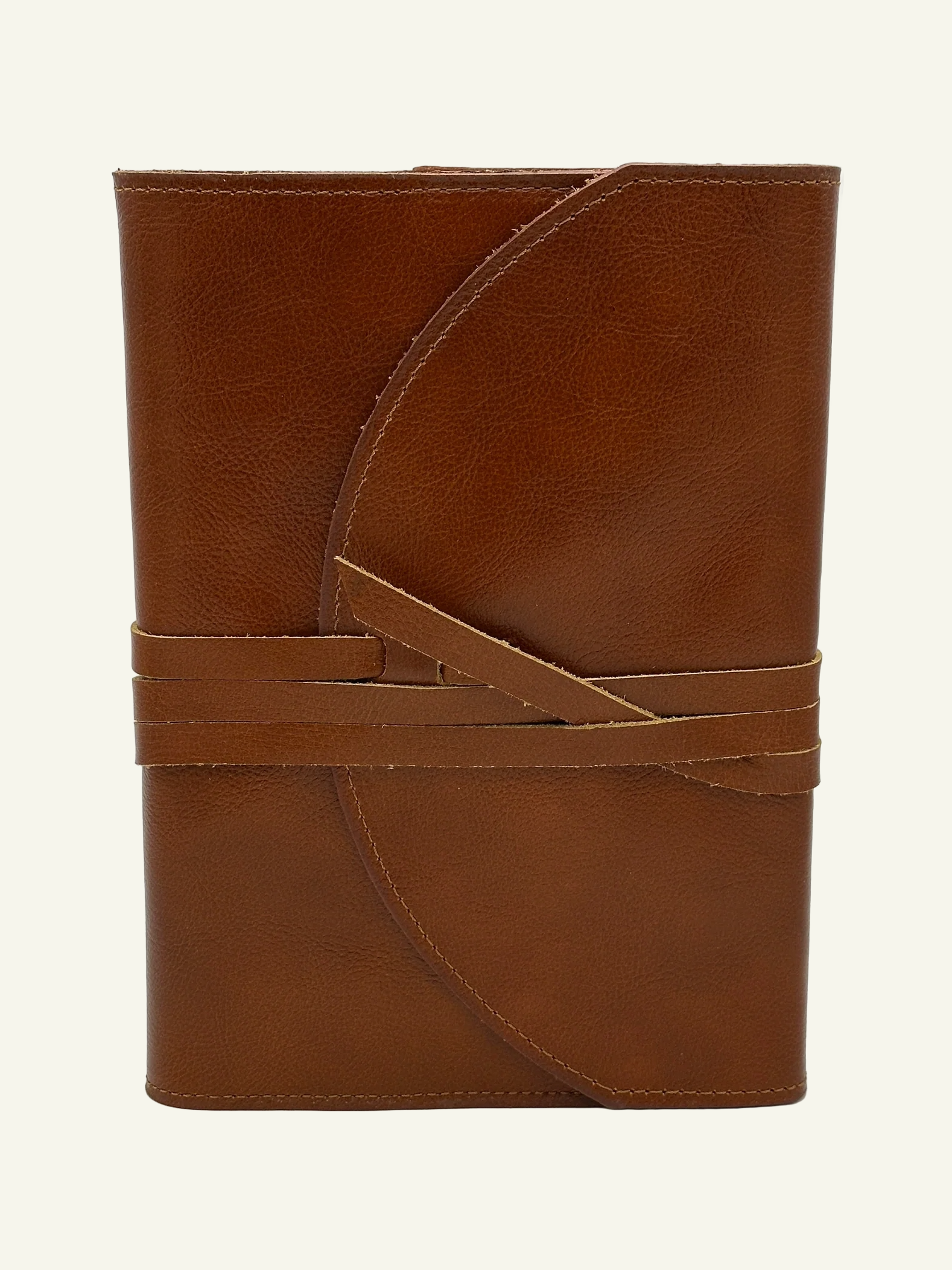 Refillable Leather Wrap Journal in Saddle Brown
