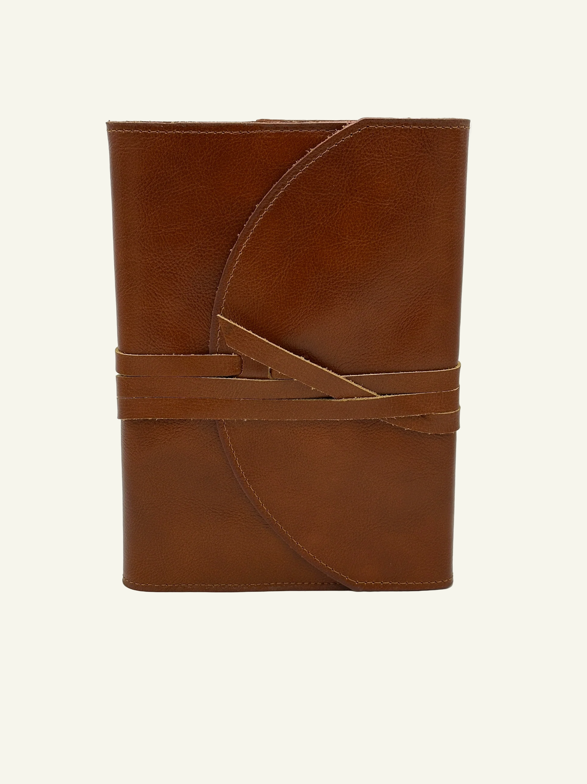 Refillable Leather Wrap Journal in Saddle Brown