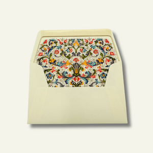 Multicolored classic Florentine envelope, designed to match a 3x5 Thank You card