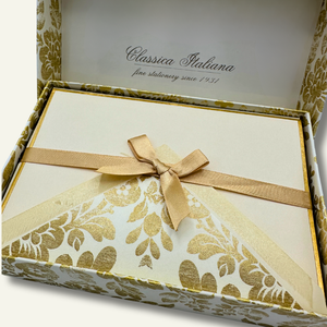 Gold Shimmer floral blank note cards with matching envelopes