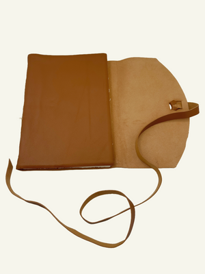 Soft wrap style Italian Leather Journal in light camel color