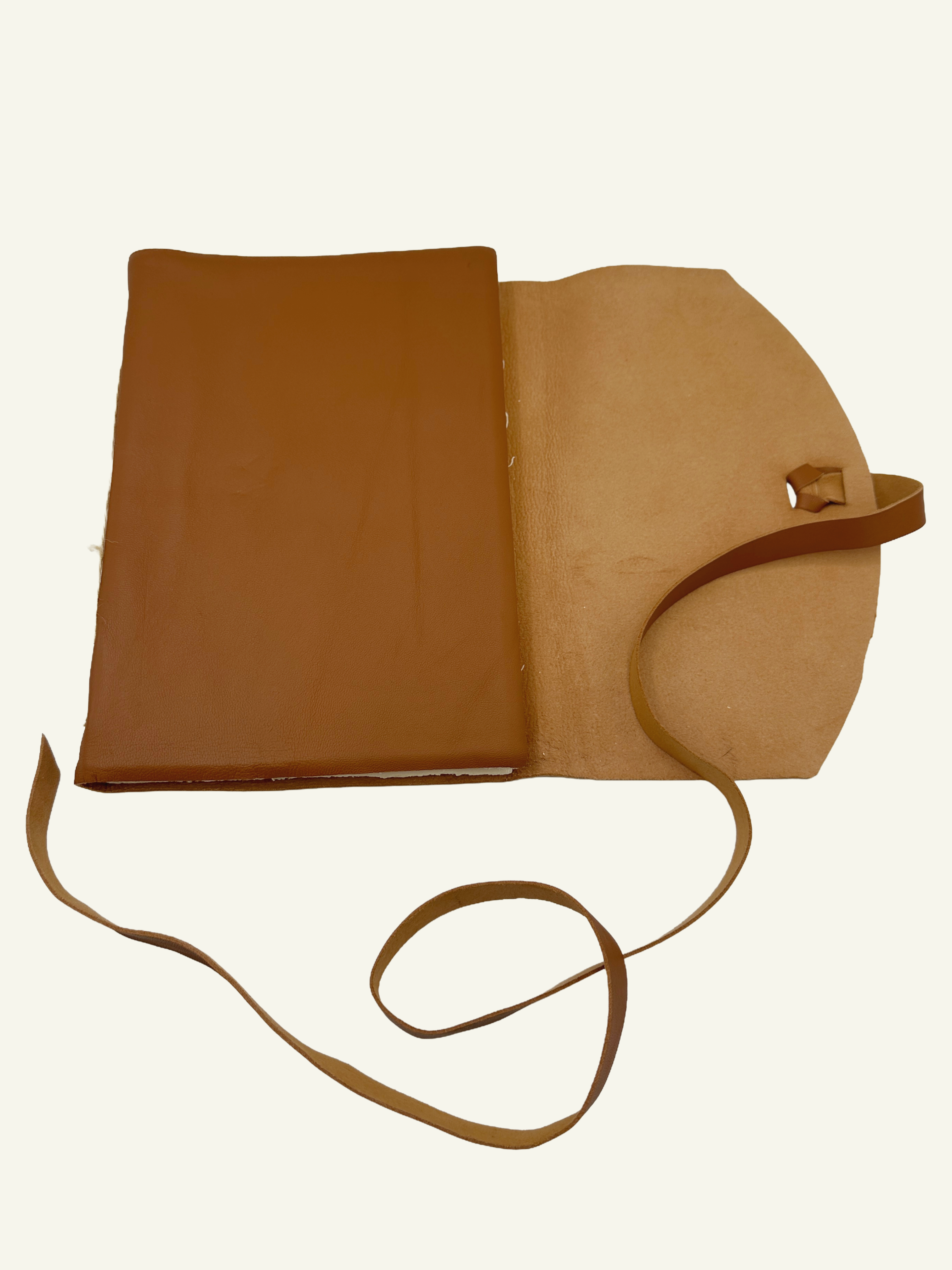 Soft wrap style Italian Leather Journal in light camel color