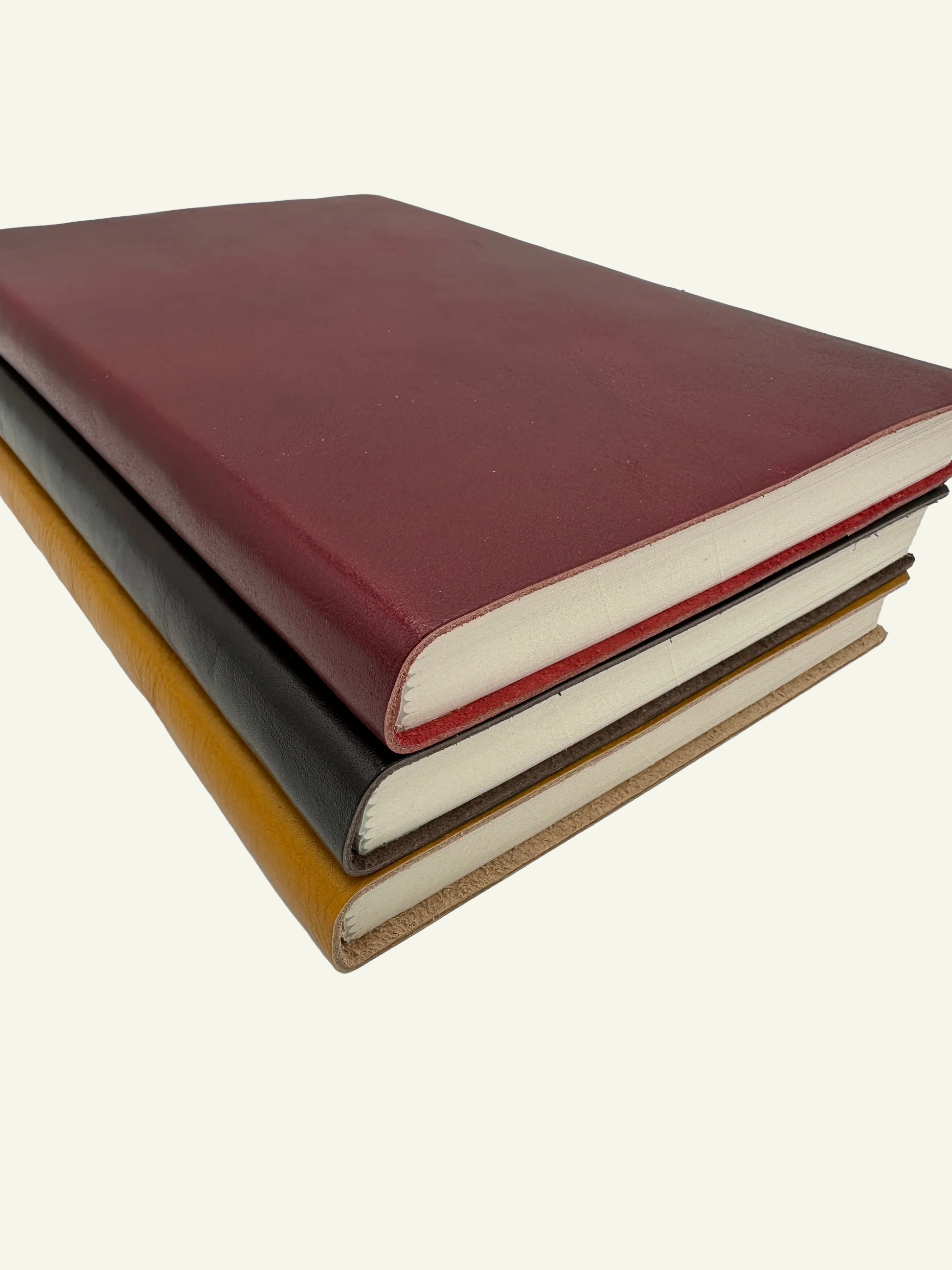 Softcover Italian Leather Journals with smooth rounded spine