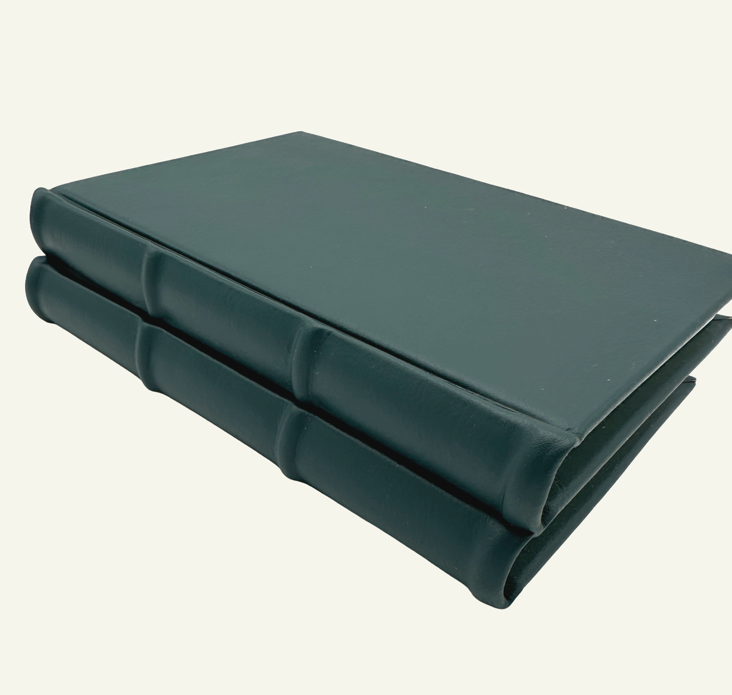 Handmade Blue leather journal with rounded spine detail 