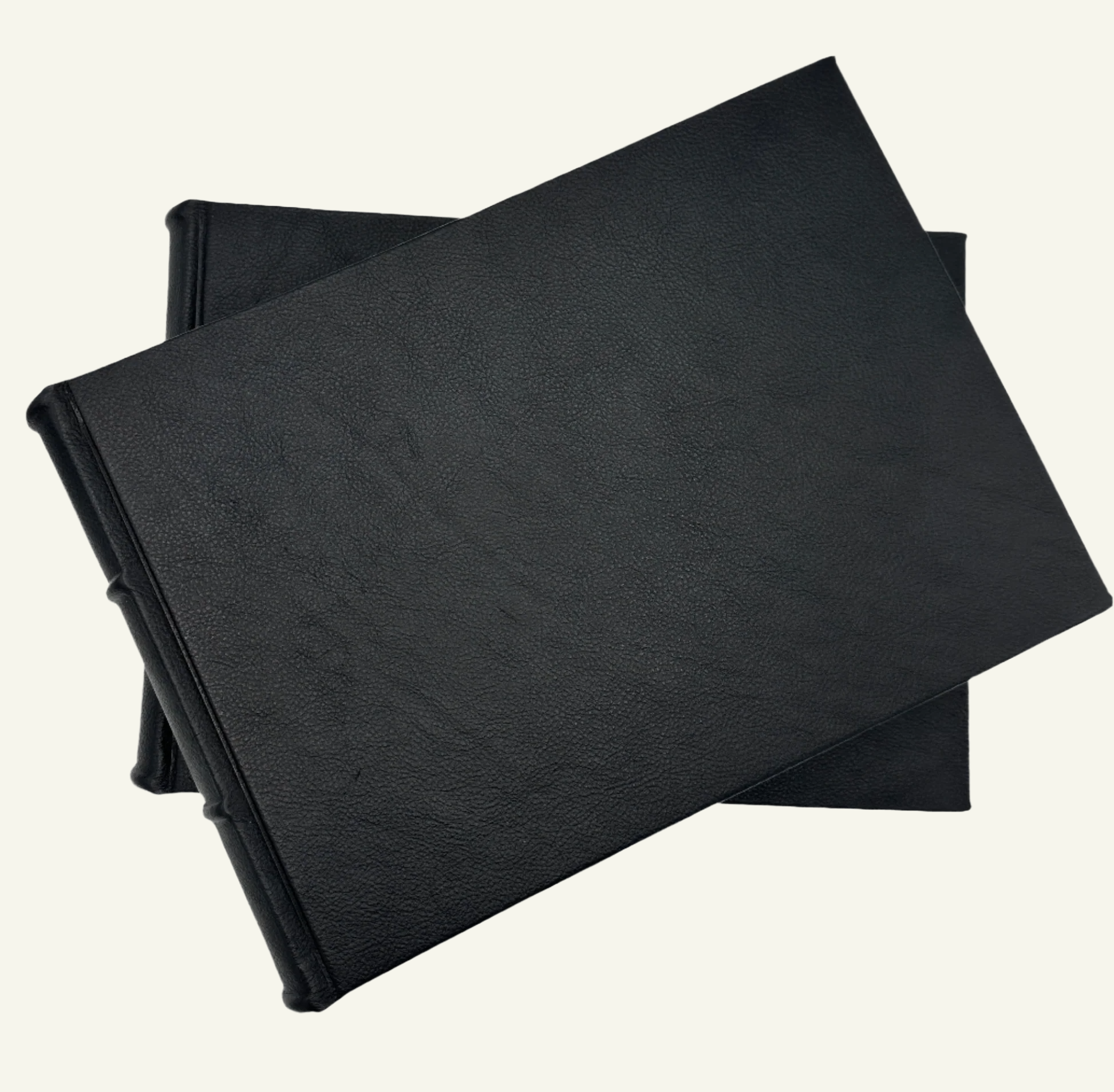 Stacked 14x10 Black Leather Photo Albums