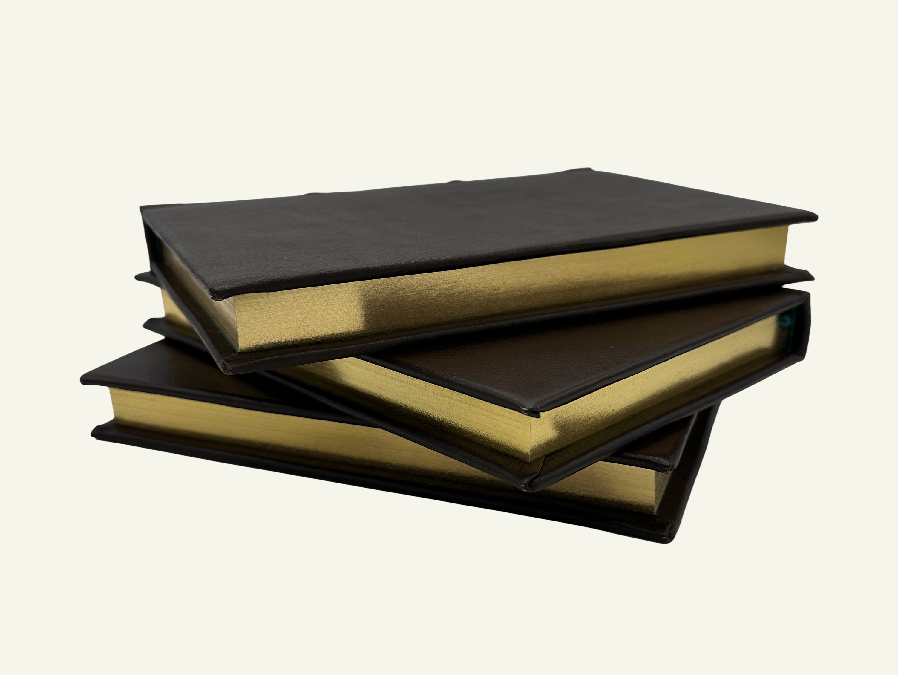 Handmade Italian leather journal with gold gilded page edges