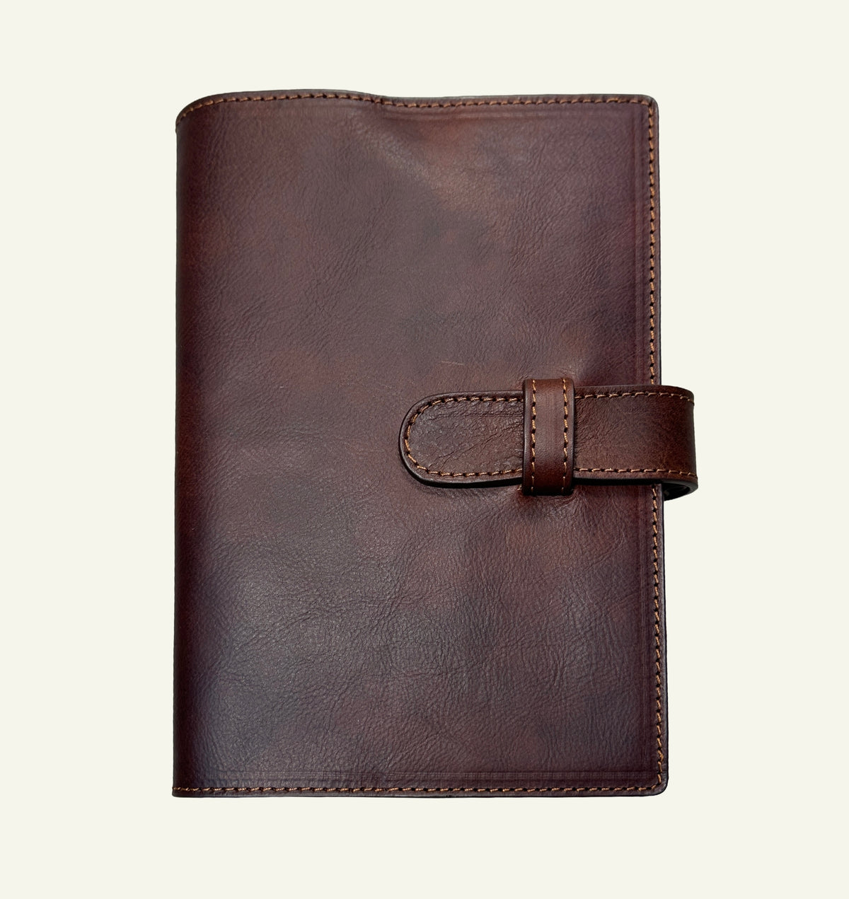 *Preorder* Refillable Softcover Leather Journal With Clasp Tab Closure -Walnut