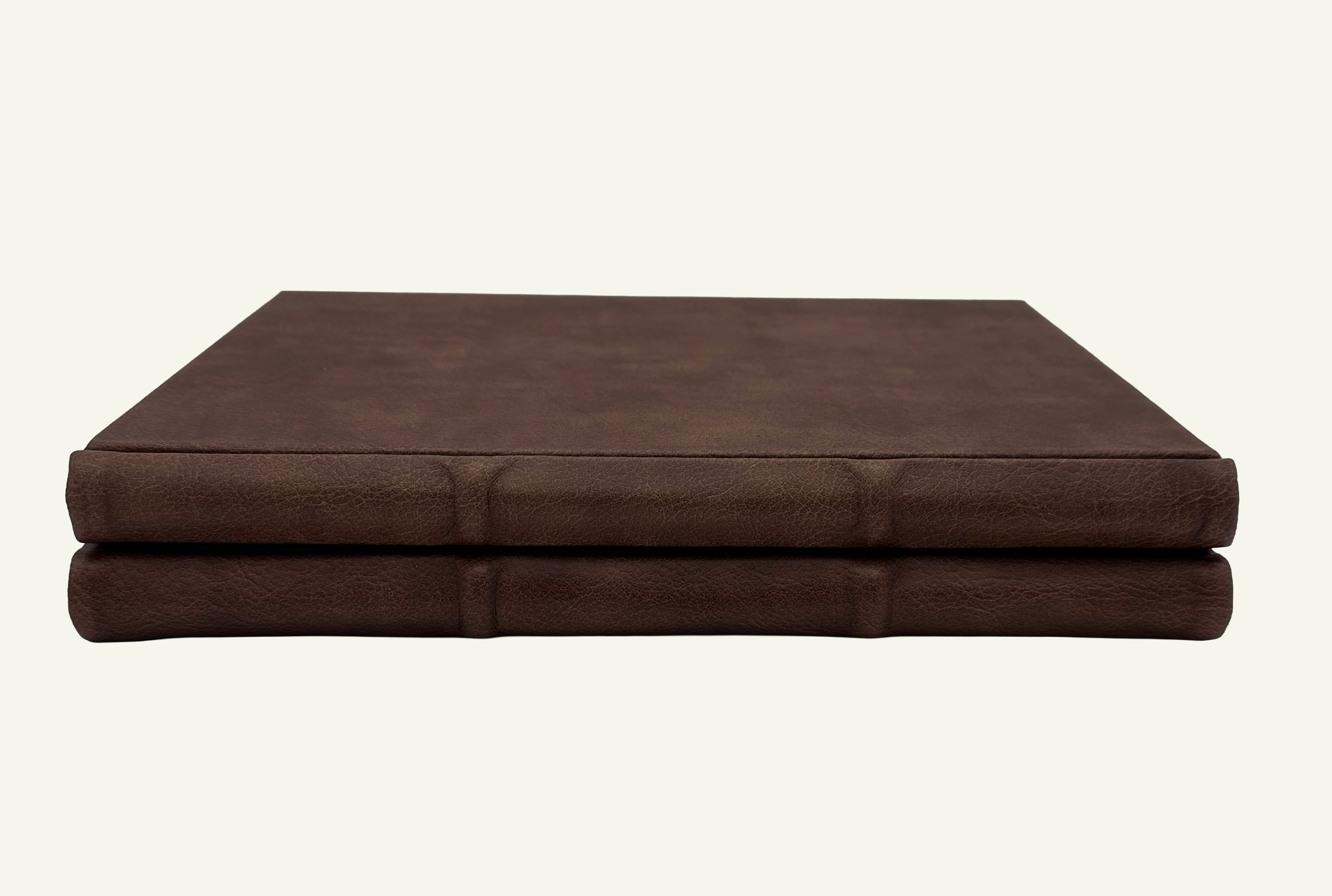 Handmade Italian Leather Wine Journal Log with raised rounded spine