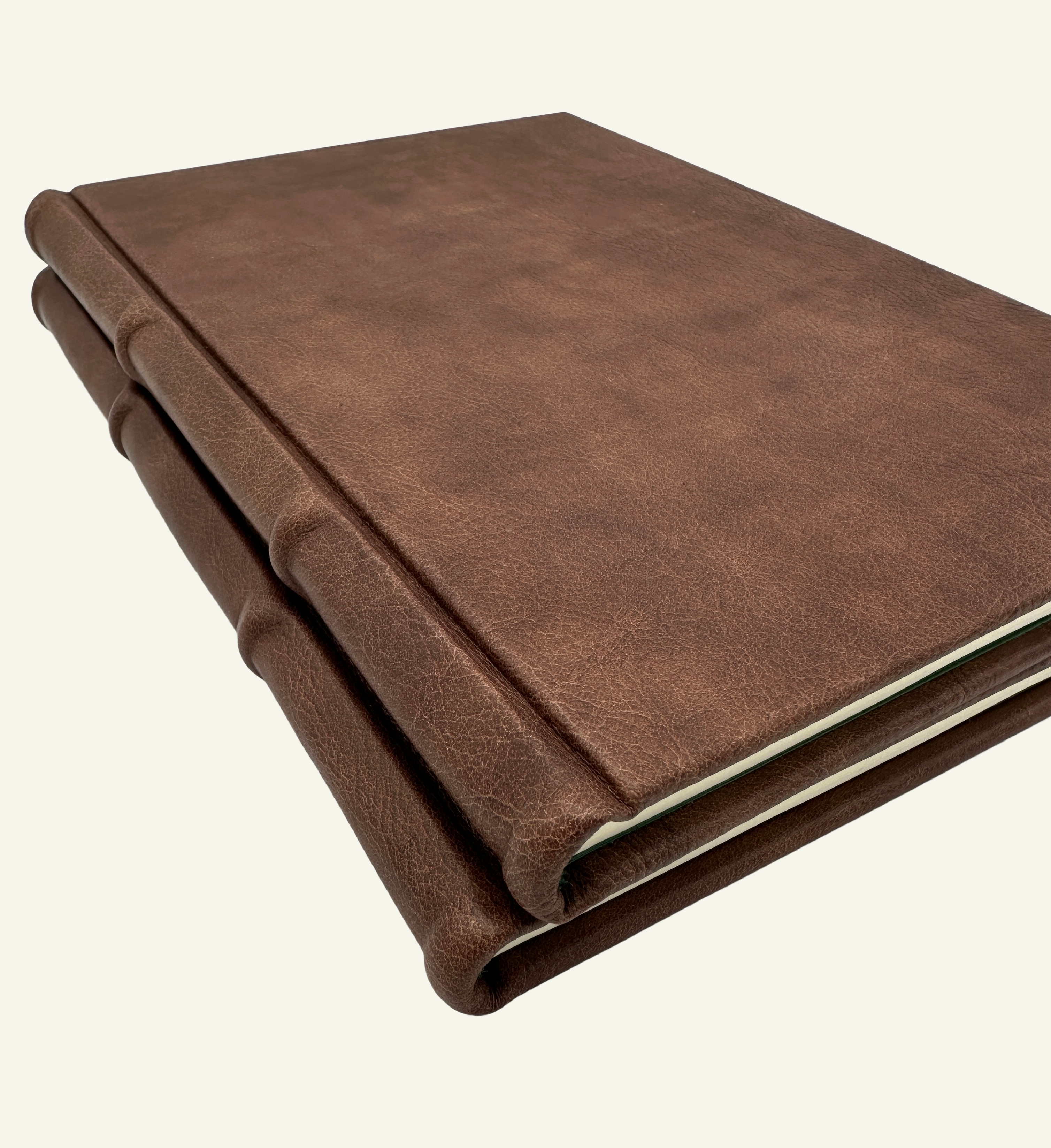 Italian Leather Wine Journals with raised rounded spine