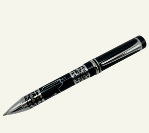 Black Resin Barrel Ballpoint Pen