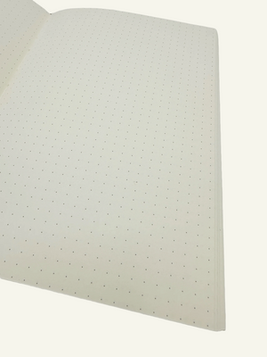 Close up of dot grid bullet journal paper refill insert for a refillable journal