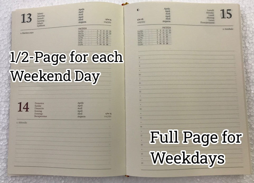 Refillable Leather Day Planner 2026 (Med A5 size)