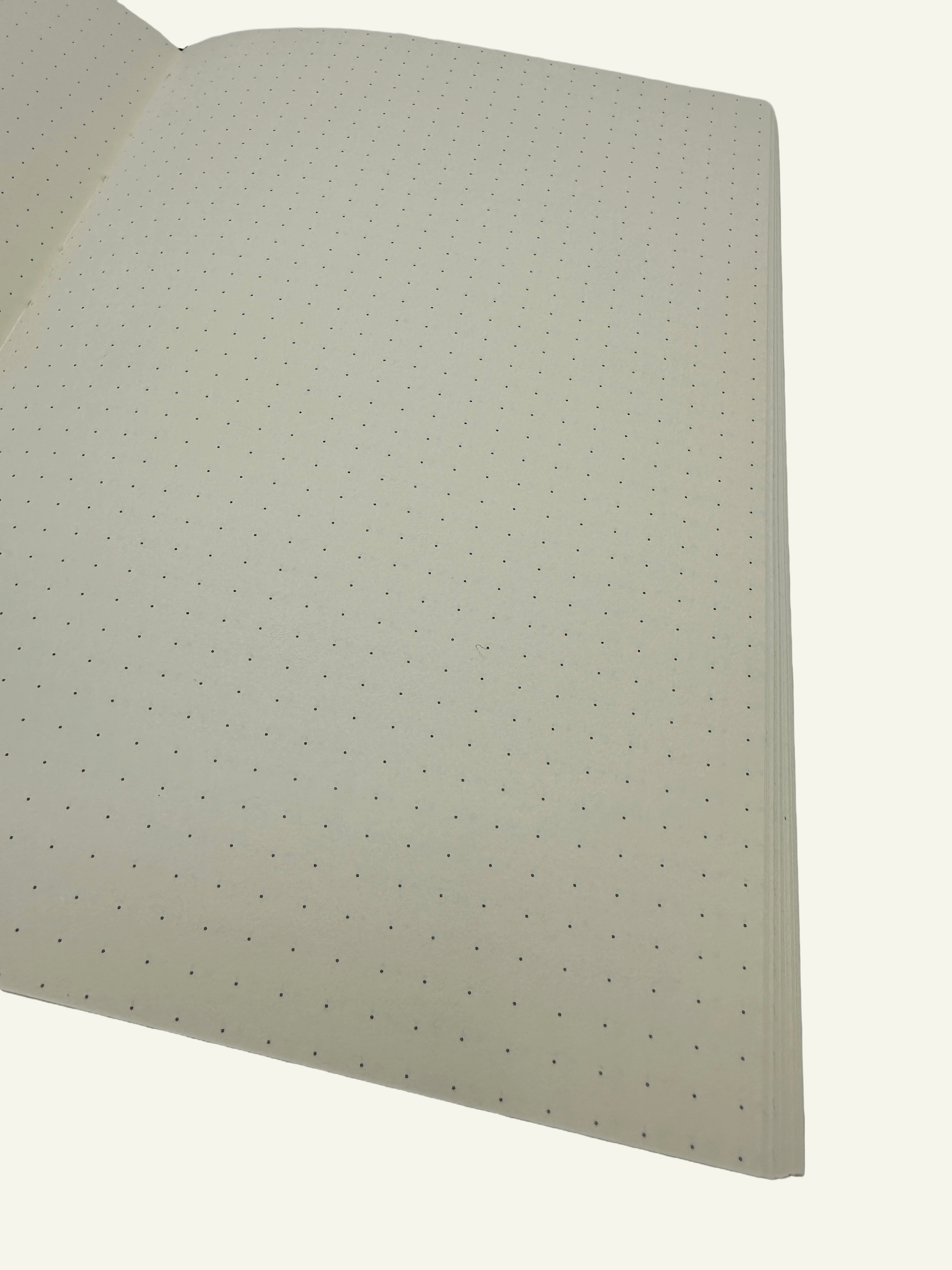 Close up of dot grid bullet journal paper refill insert for a refillable journal