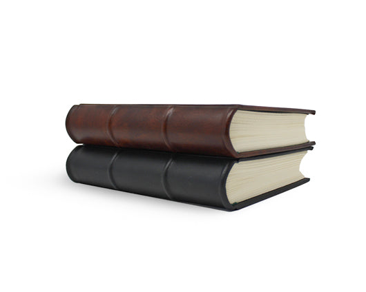 Extra Thick Leather Journal - 600 pgs (in 2 Colors) - Modern Black / Blank - Unlined Pages