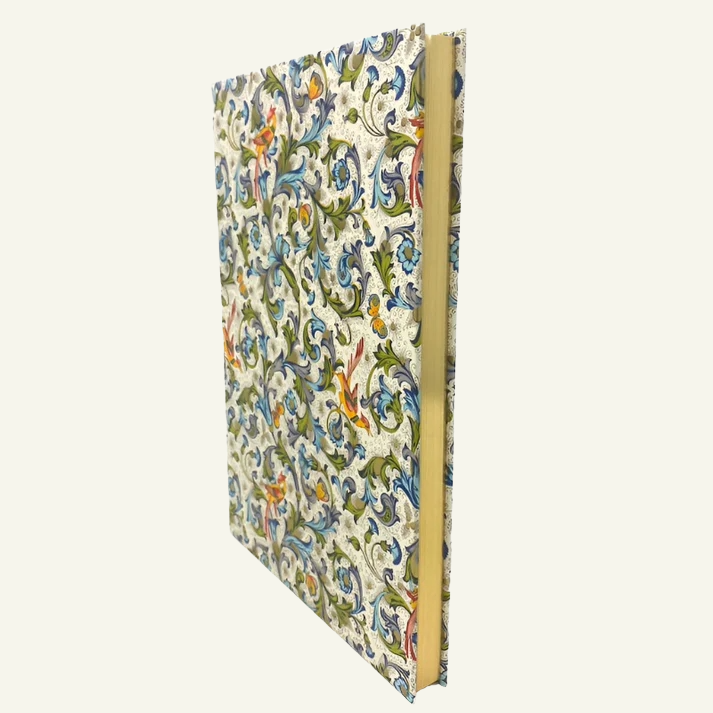 Hardcover Blue Florentine Bird Unlined Journal
