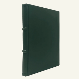 hunter green leather notebook - ridged spine