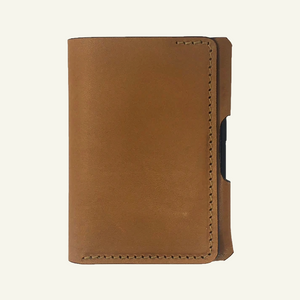 Saddle Brown Leather Wallet Notebook Combo with Pen