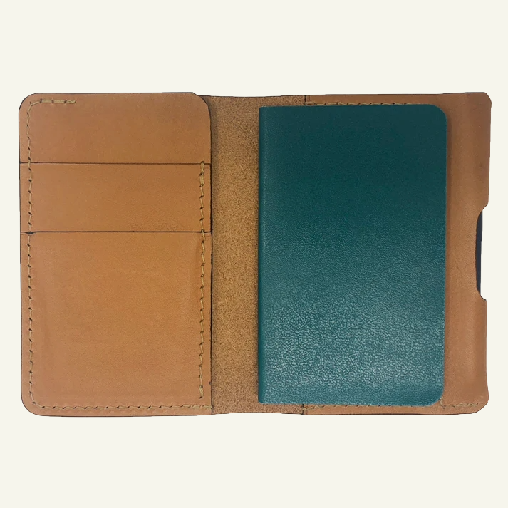 Epica Saddle Brown Leather Wallet Notebook Combo with Pen