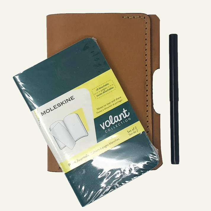 Leather Wallet Notebook Combo with Pen in 2 colors