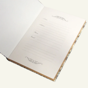 Hardcover Florentine paper journal with  gilded unlined pages