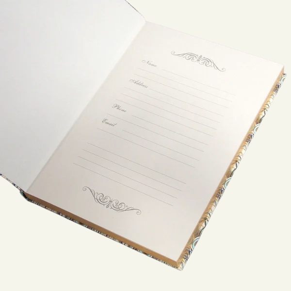 Hardcover Florentine paper journal with  gilded unlined pages