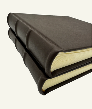 photo album classic brown leather 9x8 spine detail