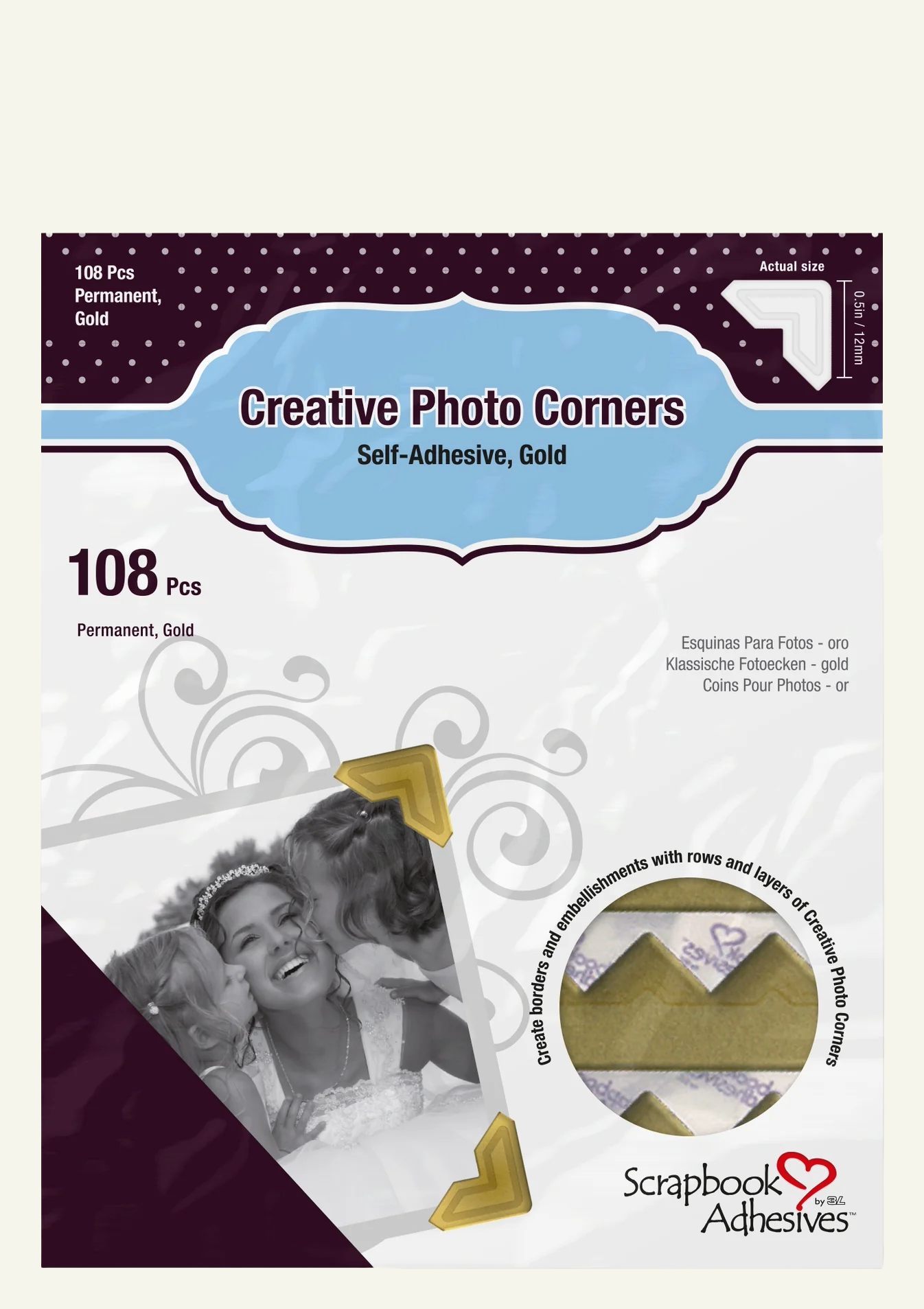 Epica's Gold Self-Adhesive Photo Corners