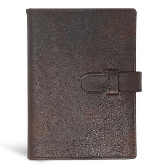 Refillable Softcover Leather Journal with Clasp Tab Closure