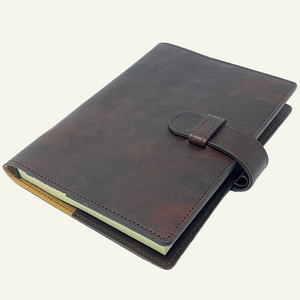 Refillable Leather Journal with Clasp Closure in Espresso