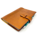 Refillable leather tab closure journal softcover 2