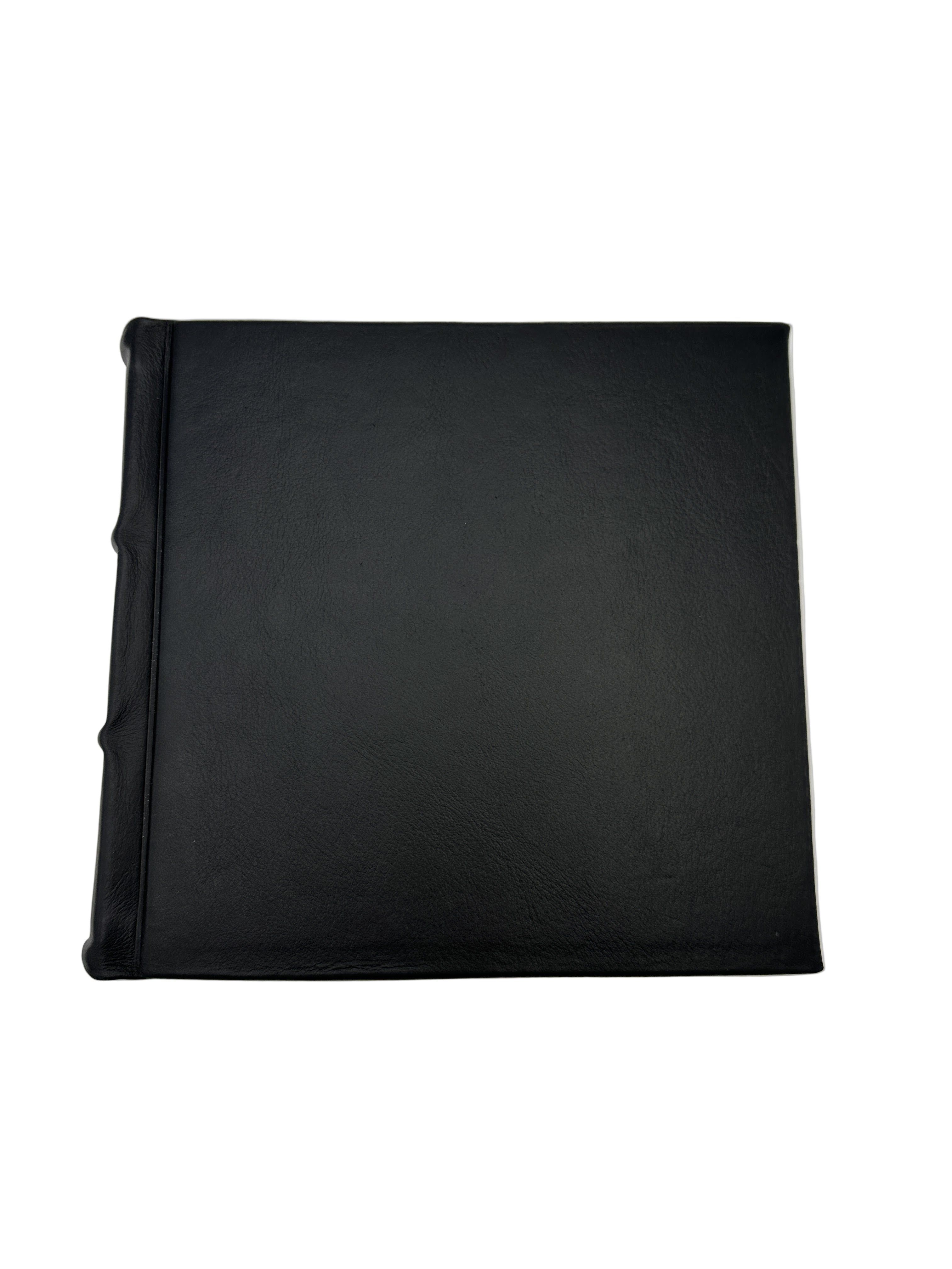 Handmade Italian Black Leather Photo Album 9x8