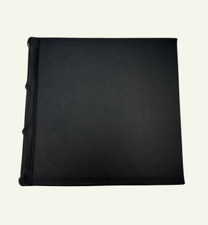 Small 9x8 Handmade Italian Black Leather Photo Albums