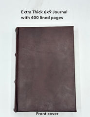 Italian Leather Thick Journal With 400 Lined Writing Pages - Medium Size *Imperfect*