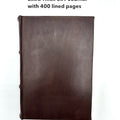 Italian Leather Thick Journal With 400 Lined Writing Pages - Medium Size *Imperfect*