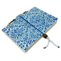 127Softcover Barocco Lined Notebook With Knot Closure & Pen Holder - blue 3