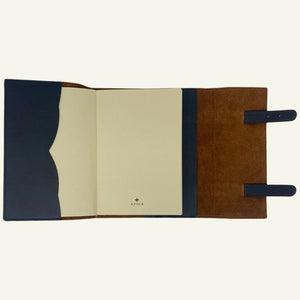 Nostalgia Notebook - Refillable Leather Journal with Black Straps - open front