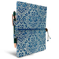 Softcover Barocco Lined Notebook With Knot Closure & Pen Holder - blue 2