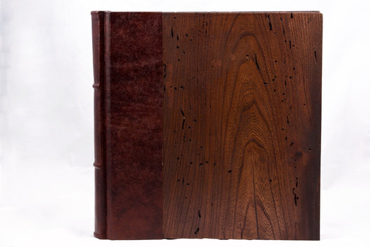 Wooden Photo Album 12x12 Handmade Leather & Wood Cover