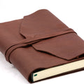 Epica's Refillable Handmade Leather Wrap Journal in Espresso
