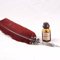 Desk Accessories - Calligraphy Quill Pen & Ink Set - Sepia Brown