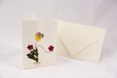 Notecard with Hand-Pressed Flowers On Amalfi Paper, With Envelope