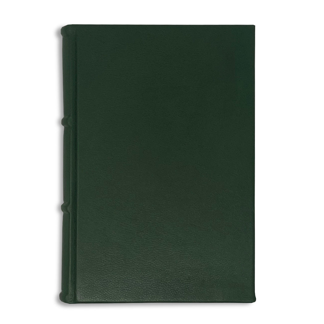 hunter green leather notebook - ruled pages