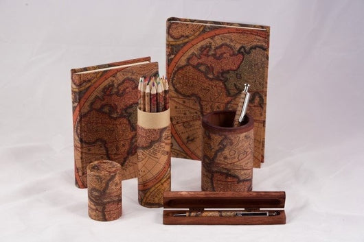 Epica's Olde World Map Journal with matching desk accessories 