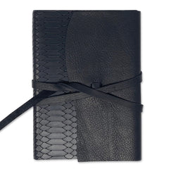 Soft Leather Black wrap-style Notebook Journal