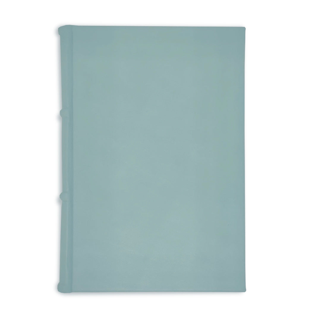 light blue leather notebook - med size