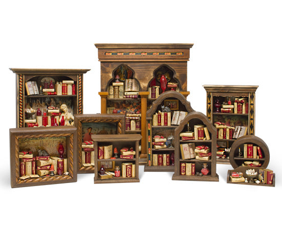 Epica's miniature wooden bookcase ornament 