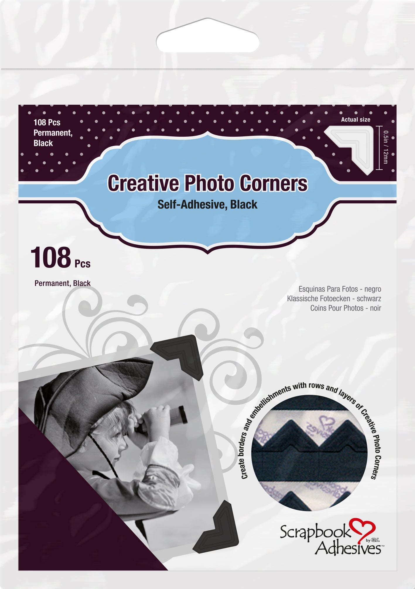 Epica's Black Self-Adhesive Photo Corners